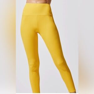 Carbon38 Ribbed Yellow High Rise leggings XS